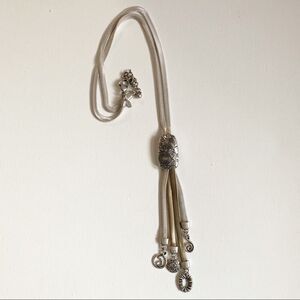 CHICO'S Flat Snake Chain Y Charm Necklace